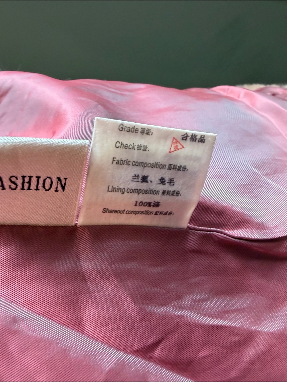 Pink Fox Fur Collar Rabbit Fur Jacket Y2K XS/S Repair Project - Picture 6 of 8